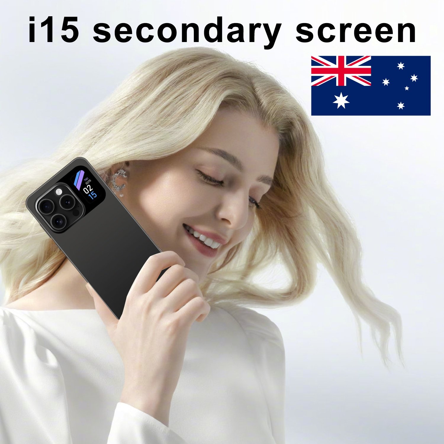 Australia Top Sell 2024 Global Version i15 Secondary Screen Phones Quick Charge Big Screen HD Camera 3G AI Phone